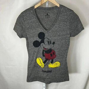 Disney Size XS Mickey Mouse T Shirt Gray Short Sleeve Casual